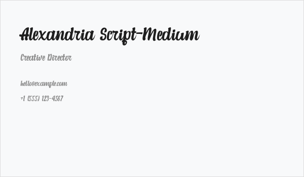 Alexandria Script-Medium Business Card