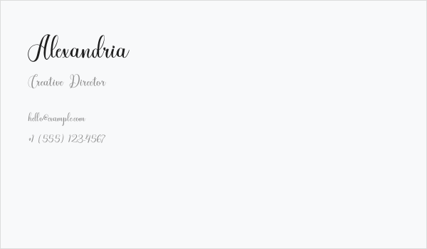 Alexandria Business Card