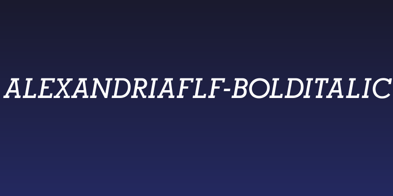 AlexandriaFLF-BoldItalic Social Header
