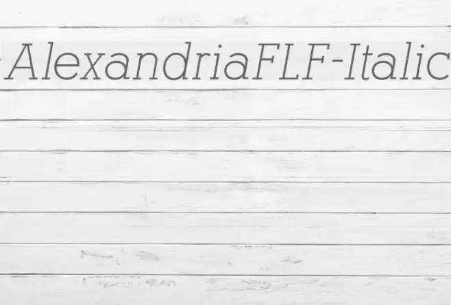 AlexandriaFLF-Italic Font examples