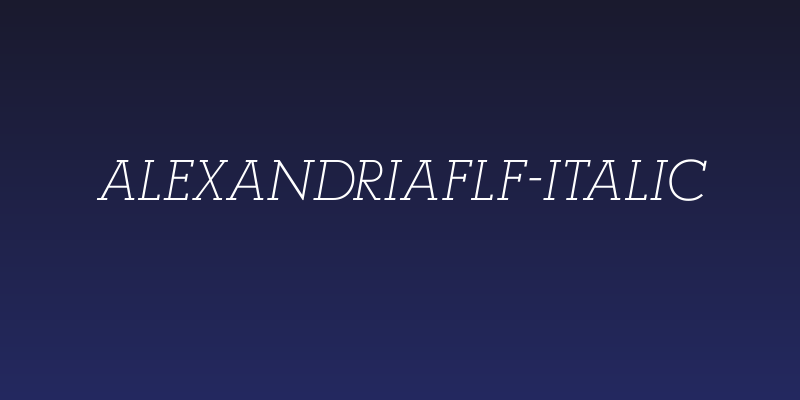 AlexandriaFLF-Italic Social Header