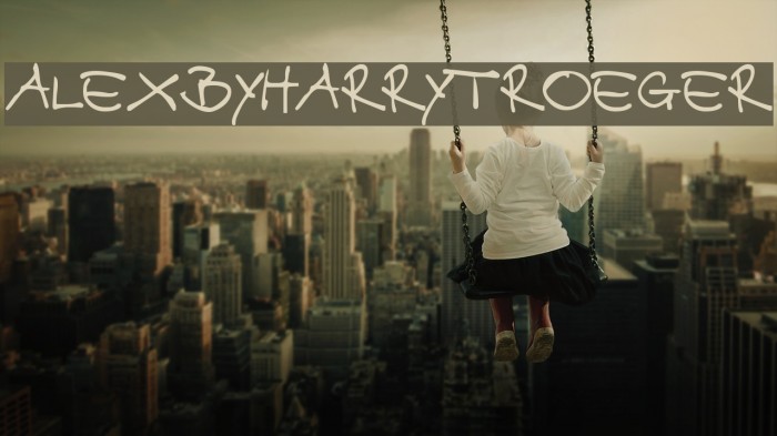 AlexbyHarryTroeger Font examples