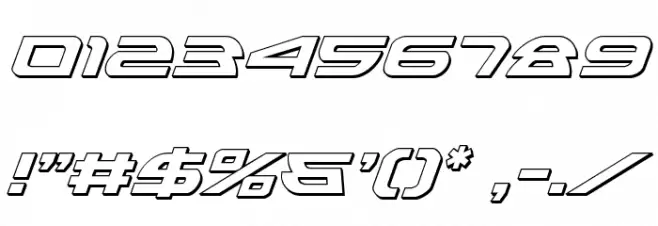 Alexis 3D Italic Font OTHER CHARS