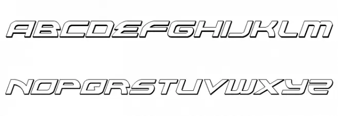 Alexis 3D Italic Font LOWERCASE