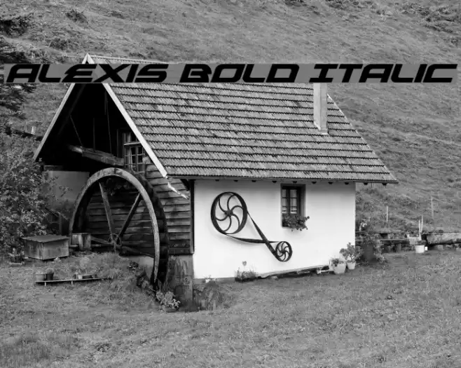 Alexis Bold Italic Font examples