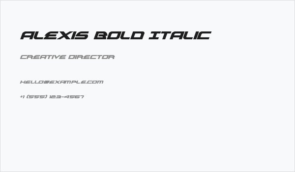 Alexis Bold Italic Business Card