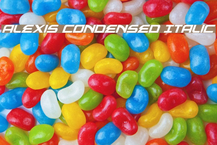 Alexis Condensed Italic Font examples