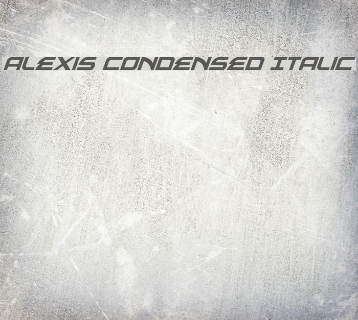 Alexis Condensed Italic Font examples