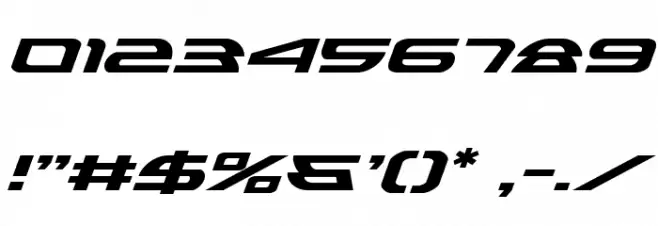 Alexis Expanded Italic フォント その他の文字