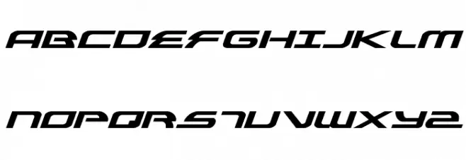 Alexis Expanded Italic 字体 大写