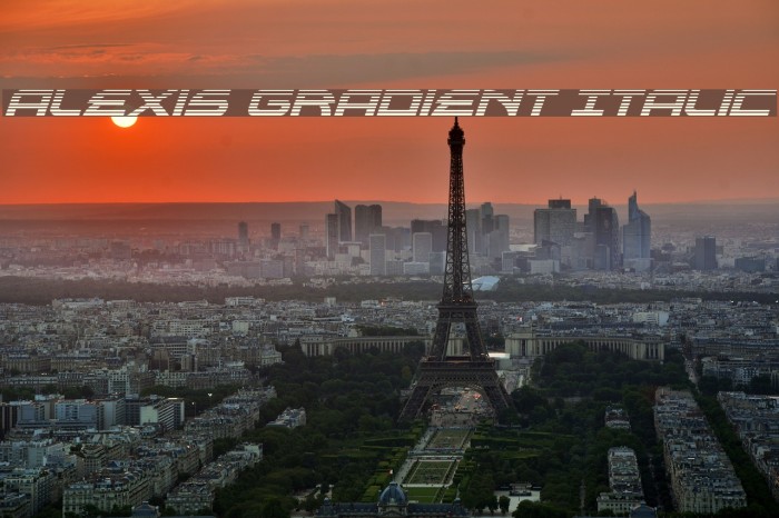 Alexis Gradient Italic Font examples