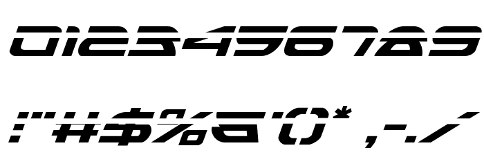 Alexis Laser Italic Font OTHER CHARS
