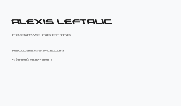 Alexis Leftalic Business Card