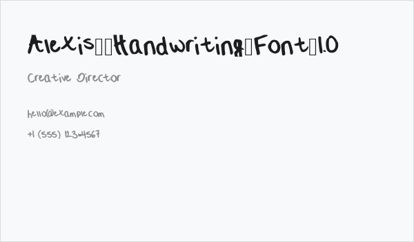 Alexis__Handwriting_Font_1.0 Business Card