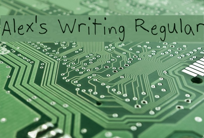 Alex's Writing Regular Font examples
