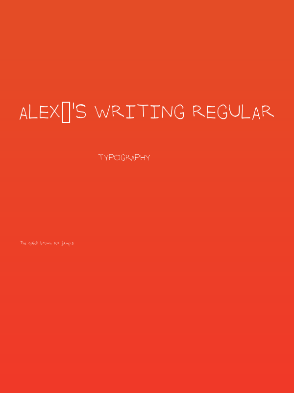 Alex's Writing Regular Poster