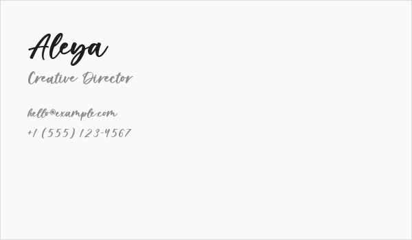 Aleya Business Card