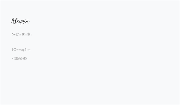 Aleysia Business Card