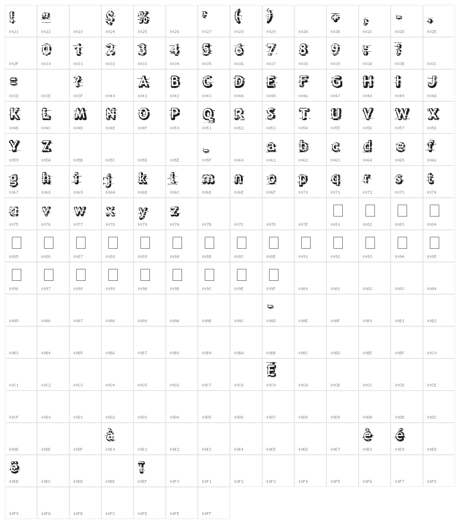 Alfred 24 Character Map