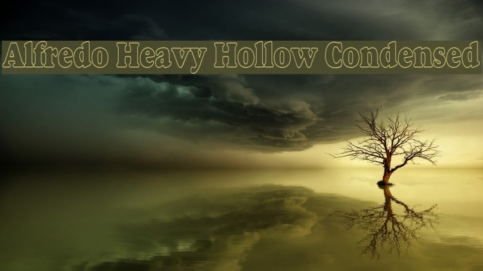 Alfredo Heavy Hollow Condensed Font examples