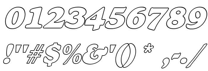 Alfredo Heavy Hollow Italic Font OTHER CHARS