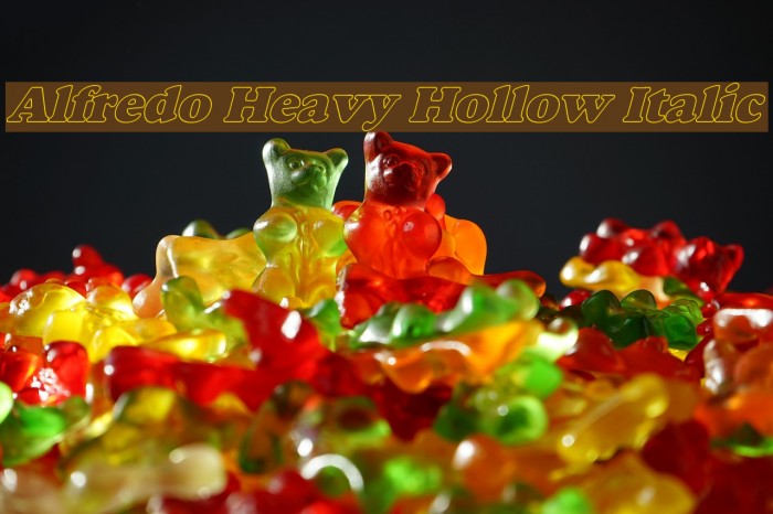 Alfredo Heavy Hollow Italic Font examples