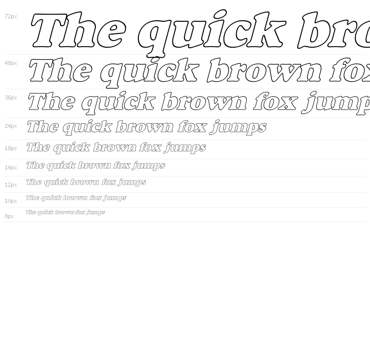 Alfredo Heavy Hollow Italic Waterfall