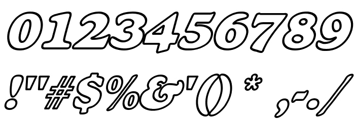 Alfredo Heavy Hollow Wide Bold Italic Font OTHER CHARS