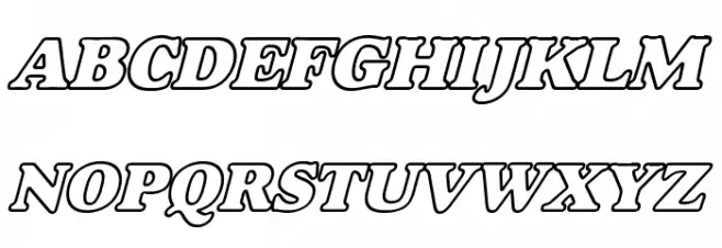 Alfredo Heavy Hollow Wide Bold Italic Fonte MAIÚSCULAS