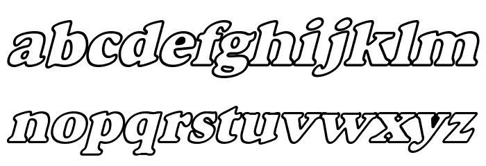 Alfredo Heavy Hollow Wide Bold Italic Font LOWERCASE
