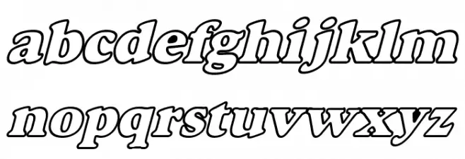 Alfredo Heavy Hollow Wide Bold Italic फ़ॉन्ट लोअरकेस