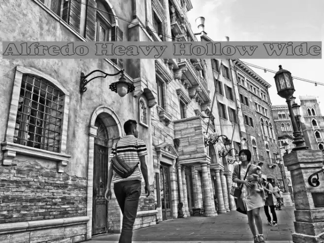 Alfredo Heavy Hollow Wide Font examples