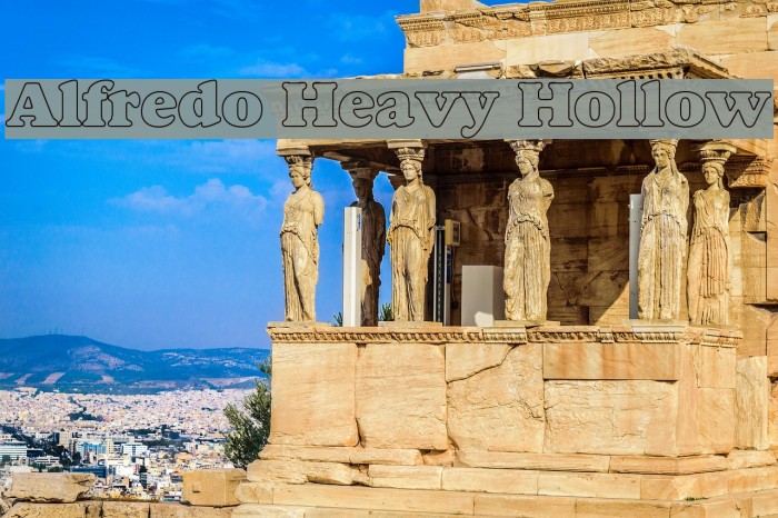 Alfredo Heavy Hollow Font examples