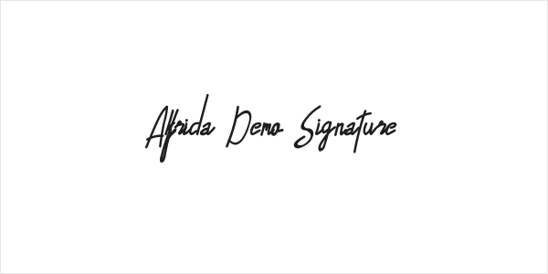 Alfrida Demo Signature Logo
