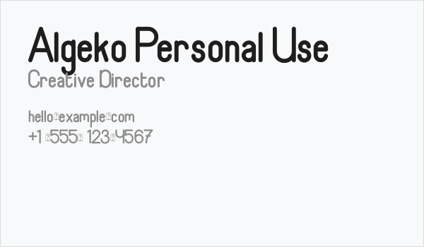Algeko Personal Use Business Card