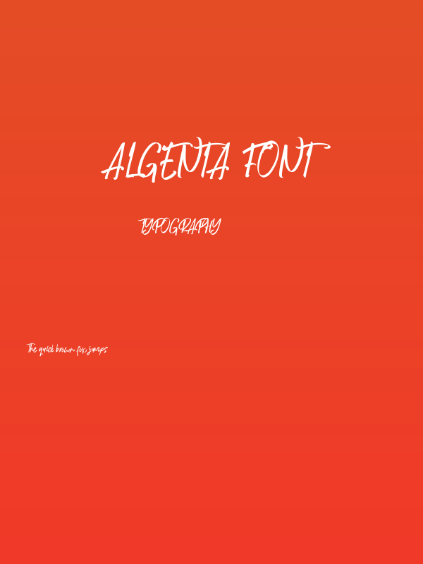 Algenta Font Poster
