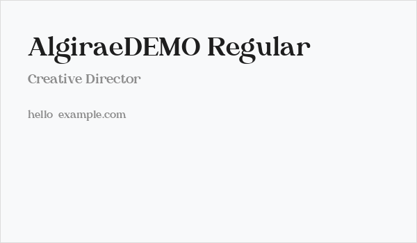 AlgiraeDEMO Regular Business Card