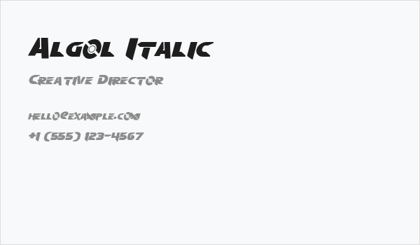 Algol Italic Business Card