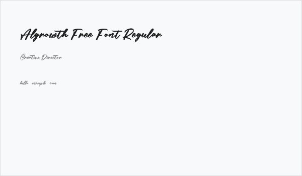 Algrowth Free Font Regular Business Card