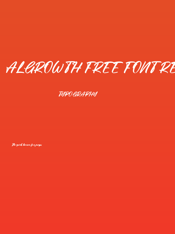 Algrowth Free Font Regular Poster