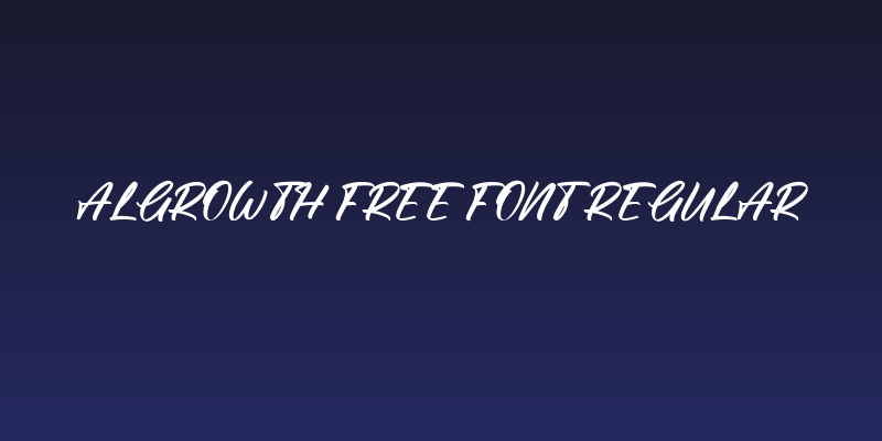 Algrowth Free Font Regular Social Header