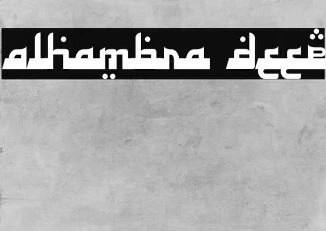 Alhambra Deep Font examples