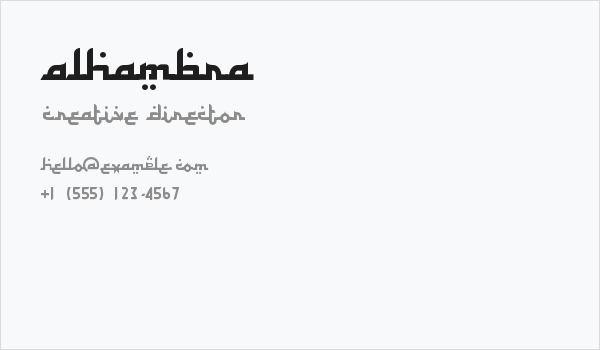 Alhambra Business Card