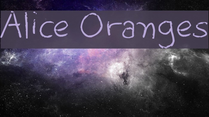 Alice Oranges Font examples