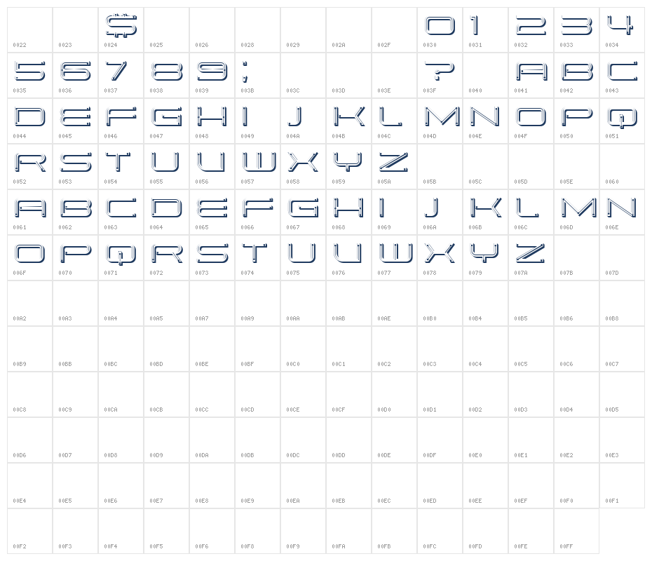 Alice Regular1 Character Map