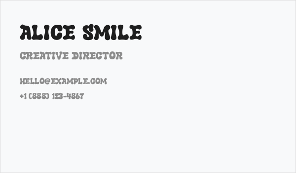 Alice Smile Business Card