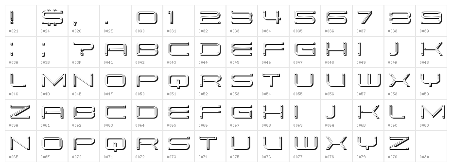 Alice Thin Regular Character Map