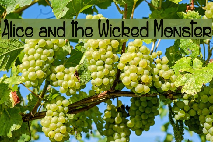 Alice and the Wicked Monster Font examples