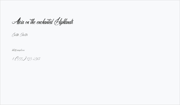 Alicia on the enchanted Highlands Business Card