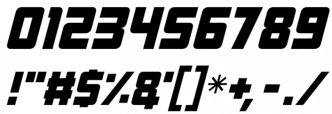 Alien Android Italic Font OTHER CHARS